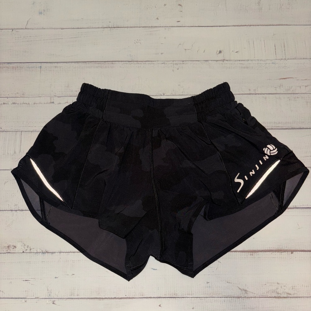 Lululemon Black Camo Hotty Hot Shorts